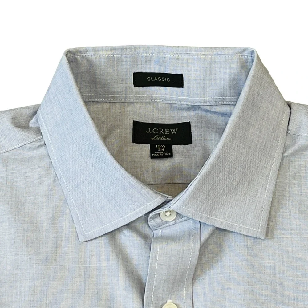 J. Crew Mens Classic Ludlow Button Down Shirt. Light Blue Size 15 1/2 - 34 #1212